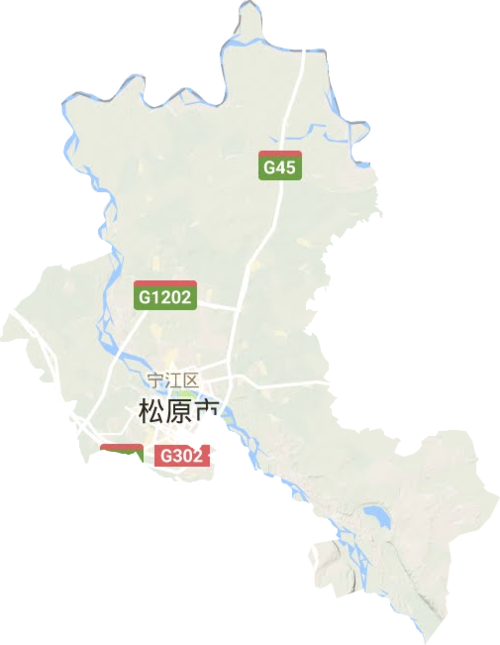 宁江区高清地形地图,宁江区高清谷歌地形地图