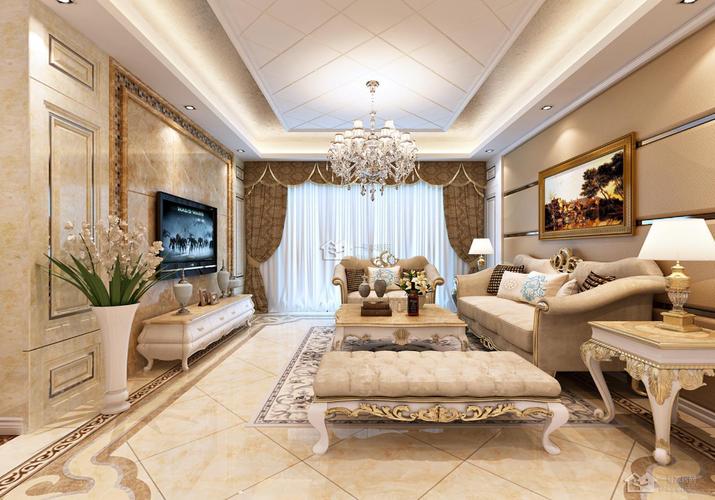 欧式简洁客厅装修效果图