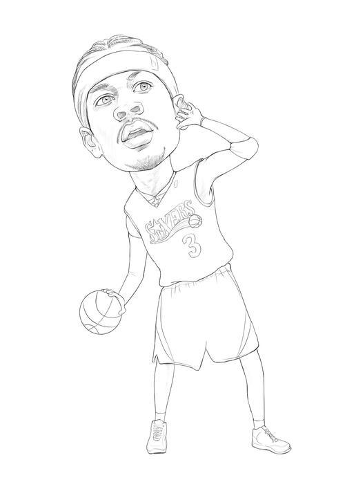 艾弗森过人简笔画