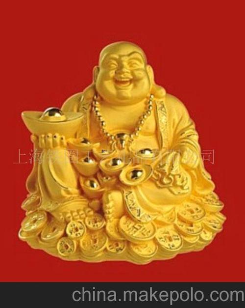 绒金摆件 发财弥勒佛 家居吉祥摆