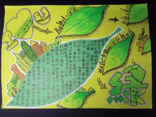 绿色食物的英文手抄报 食物手抄报