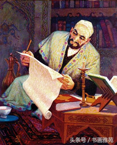 维吾尔族著名画家哈孜·艾买提绘画作品