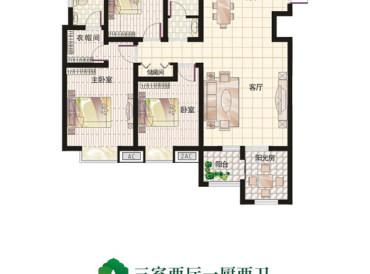 荣华水岸新城户型图 3室2厅2卫136.49平米a户型 136.49㎡户型