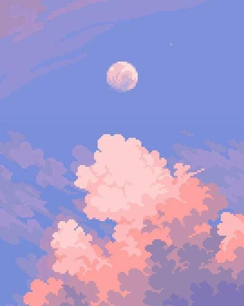 插画彩色的云jubilee像素风景画