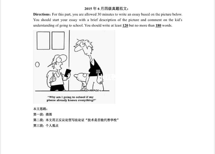 英语四级作文漫画题万用金句 真题范文_英语_四级作文