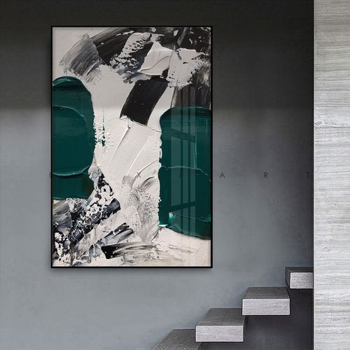 抽象摩登入户玄关装饰画色块瓷画挂画