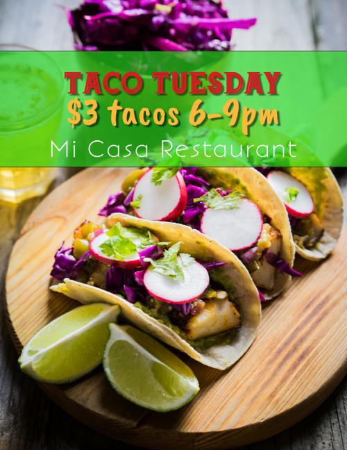 taco tuesday night taco special flyer template