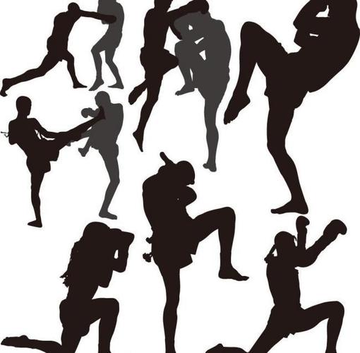 拳击格斗人物剪影图片