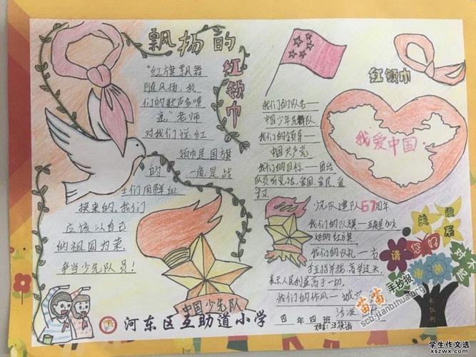飘扬的红领巾手抄报图片大全,内容