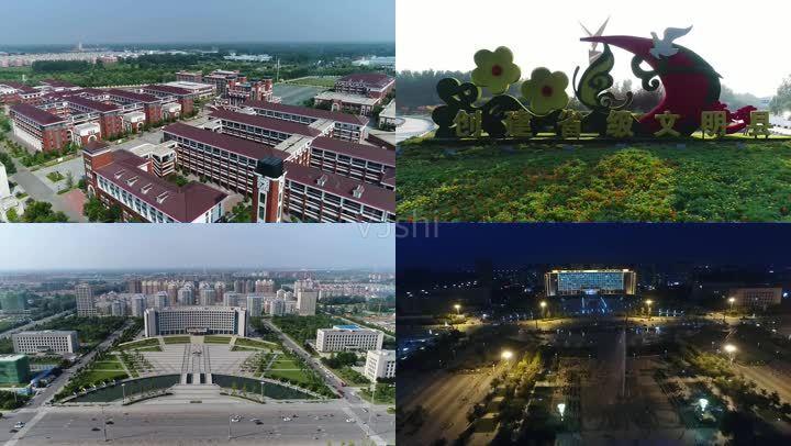 单县航拍 夜景 山东单县城市风貌