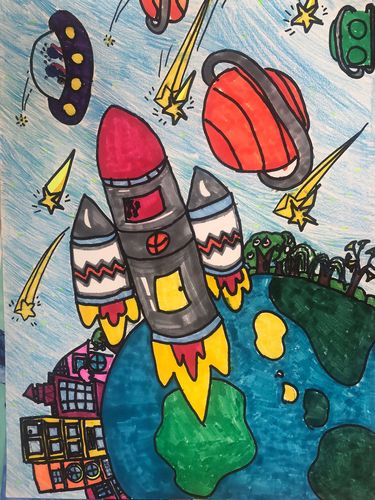 东升小学科技节绘画作品展——四年级