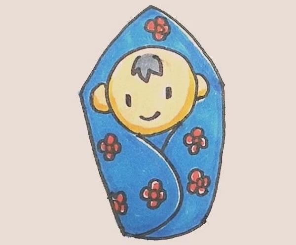 婴儿简笔画步骤图解教程 彩色画法步骤