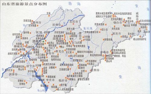 山东旅游景点分布图_山东地图库