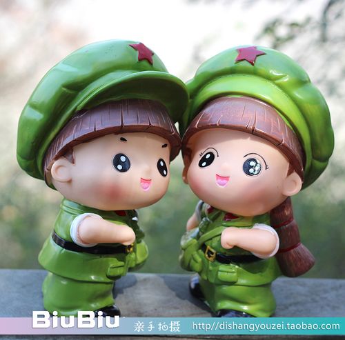 biubiu可爱大号卡通当兵情侣存钱罐储蓄罐 创意动漫搪胶防摔储钱