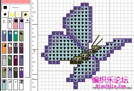 毛线编织美丽蝴蝶图案图解