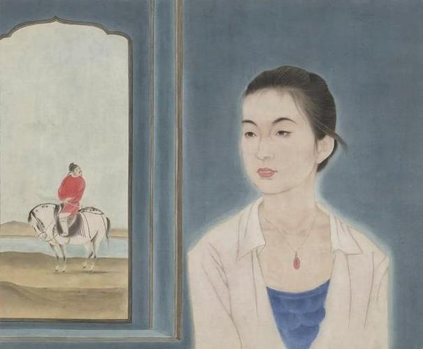 画家张猛女性工笔人物绘画作品欣赏图