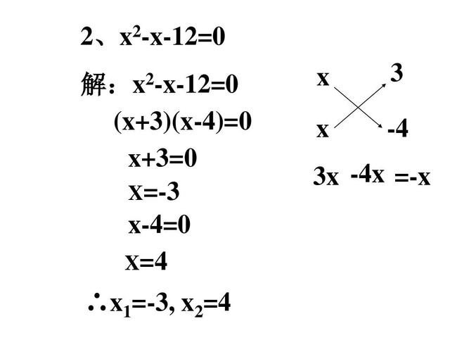 用十字相乘法解一元二次方程ppt