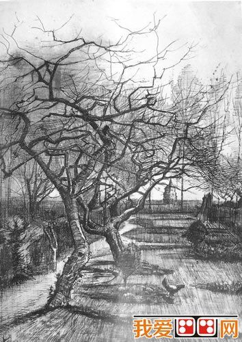 梵高风景素描作品欣赏2