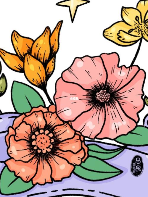 简笔画|小清楚植物花卉插画装饰画手绘素材_简笔画_插画_素材_装饰画