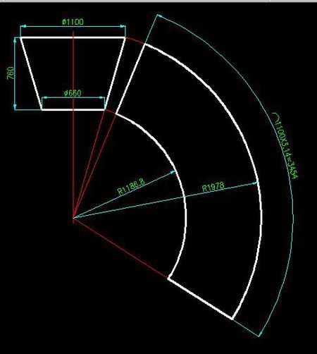 求画cad圆锥体展开图,,,在线等!急!
