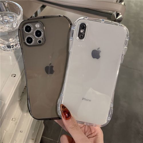 iphone12pro背面图,苹果12pro max背面图片 高级透明黑苹果11手机壳iphone12pro小蛮腰xsmaxr简约