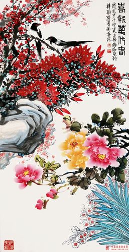 喜报万代春-画家李子明-画家李子明作品欣赏-著名画家