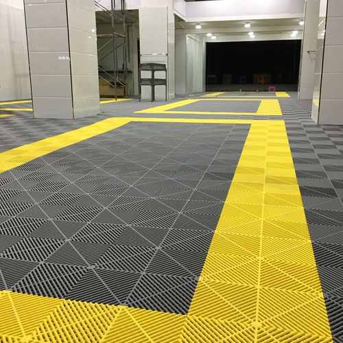 洗车房塑料拼接格栅板4s店地垫网格地板多功能可拼接地洗车店格栅_7折