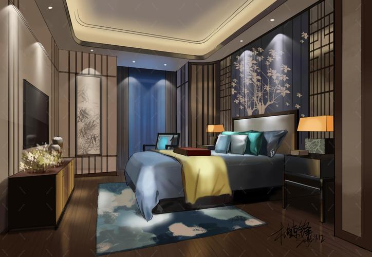 新中式手绘效果图