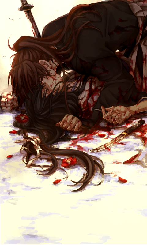 伤感的动漫图片,最好有带血.