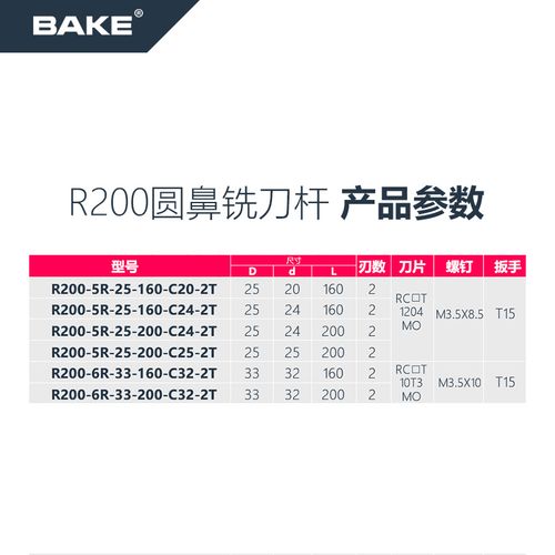 刀杆r200数控加工中心立铣抗震加硬r08r5r6圆鼻立铣刀