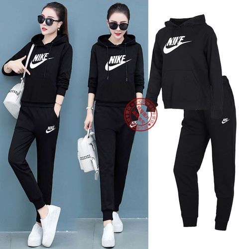 tz 耐克女装运动套装 2020春新款两件套运动服休闲长袖卫衣套头衫