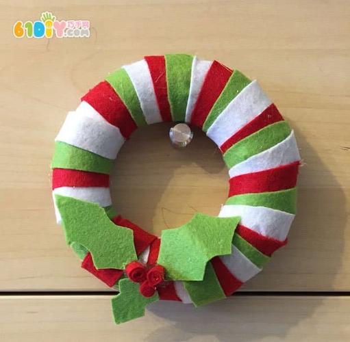 用不织布制作圣诞花环_巧巧手幼儿手工网