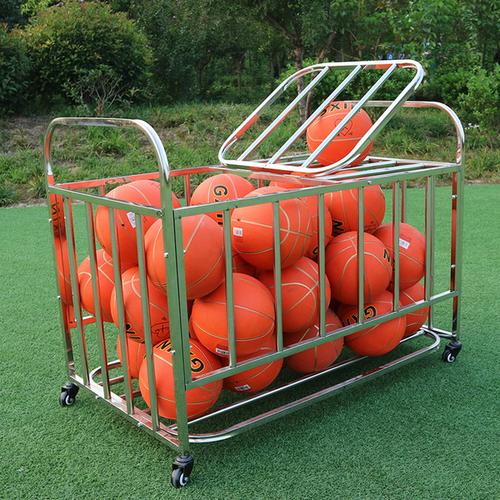 置球架装球车 球类收纳车手推装球车篮球框 幼儿园不锈钢球车球框
