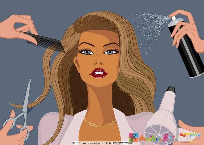 广告设计 海报设计 cdr 卡通女孩美容 手绘少女 理发 美容 美发 剪发