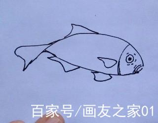 亲子简笔画,一步一步教你怎么画一条活蹦活跳的鲢鱼