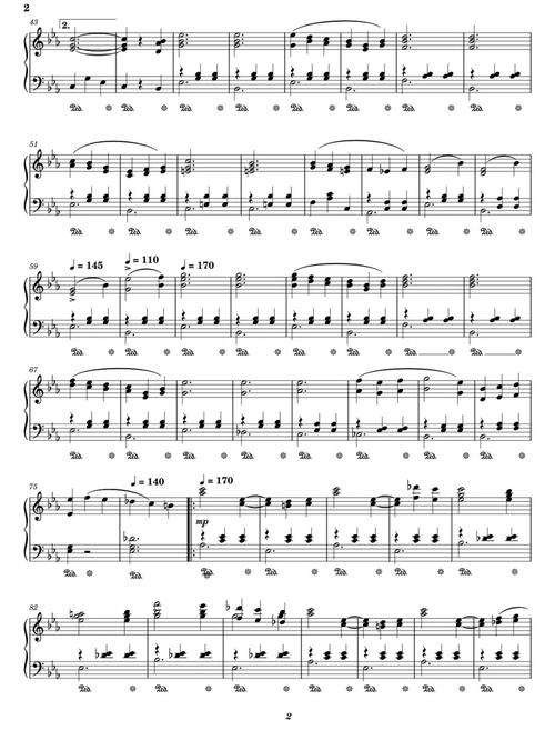 肖斯塔科维奇第二圆舞曲(独奏版)_爱丁堡攻略_钢琴谱
