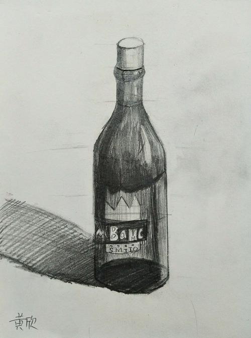 白葡萄酒瓶(素描)