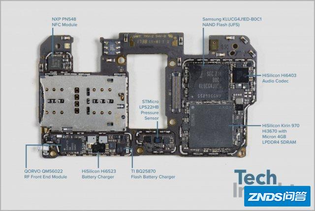 以华为mate10的拆机图为例来说明华为的芯片能力.