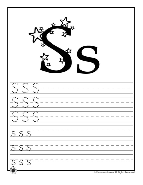 字母书写练习learn letter s - woo! jr答案