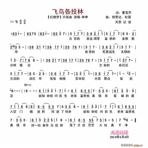 飞鸟各投林红楼梦片尾曲