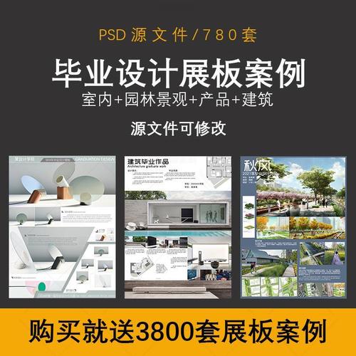 建筑室内psd模版ps展板模板环艺景观产品展板设计毕业