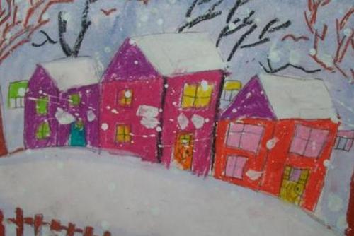 以冬天雪景为主题的儿童画有哪些关于雪景的儿童画有哪些