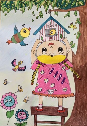 "爱鸟护鸟 万物和谐"舟山市儿童主题画创作,啦