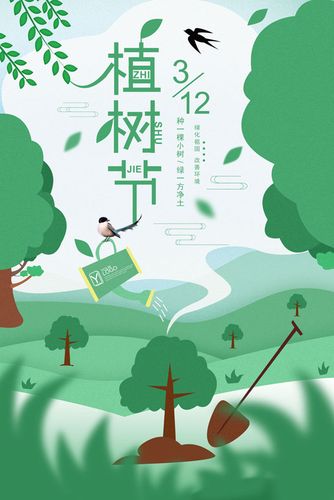312春天植树节绘画展板psd素材