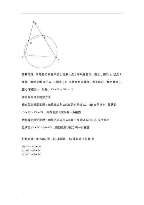 关于圆的几个定理