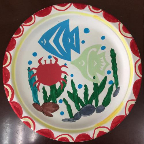 三年级盘中画作品—海底世界(绘画版)
