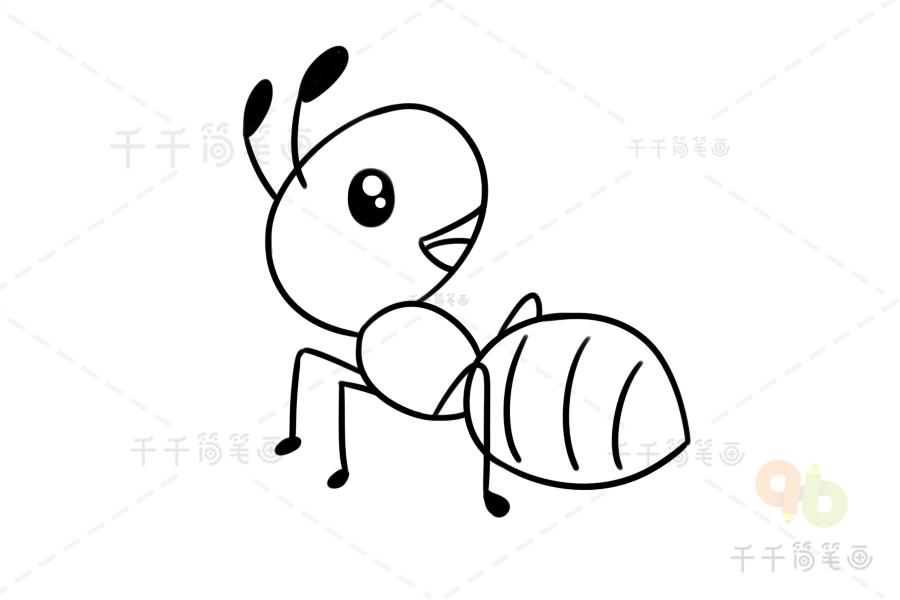 幼儿启蒙涂色画蚂蚁涂色模板大全