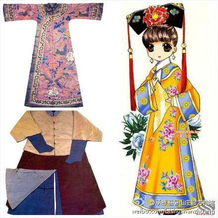 卡通可爱满族服装简笔画