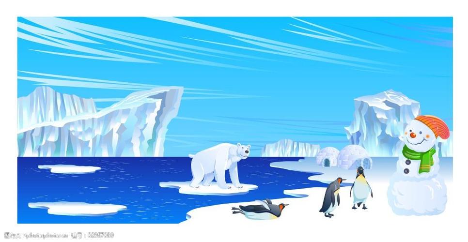 冰川雪地风景插画
