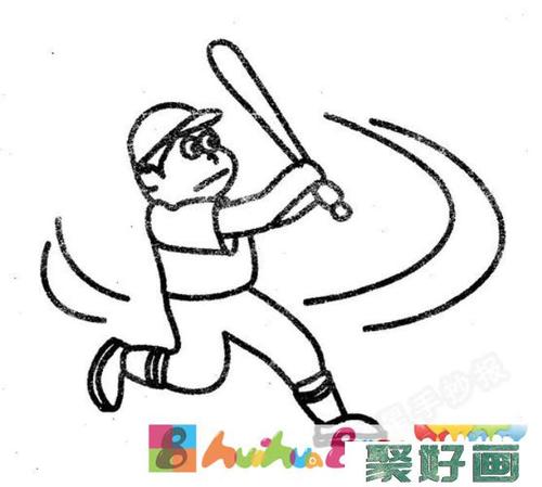 叔叔打棒球简笔画怎么画简笔画教程